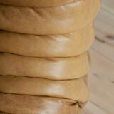 Camel brown leather Togo 2-seater sofa attributed to Michel Ducaroy for Ligne Roset