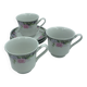 3 large cups and saucers