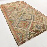 192x330Cm Soft Vintage Rug, Anatolian Kilim Rug