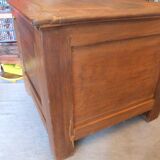 Coffre en bois profond teck vintage ancien Tijori