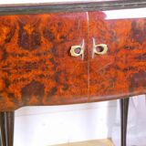 Pair of bedside tables, rosewood and burl walnut, Italy 1950