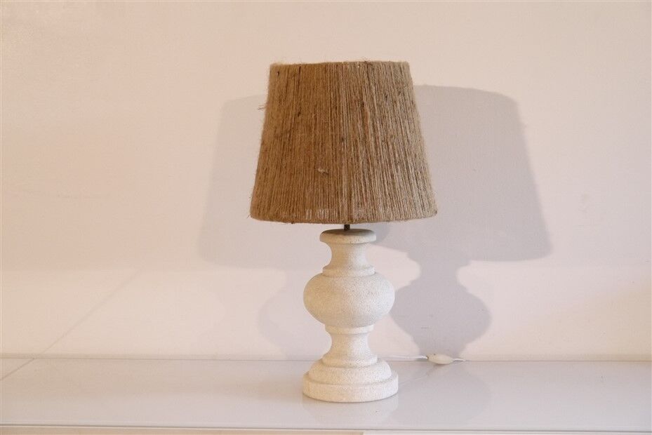 Vintage lamp in stone and rope 1970
