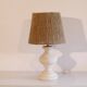 Lampe vintage en pierre et corde 1970