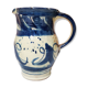 Enamelled ceramic blue pitcher signed by the artist