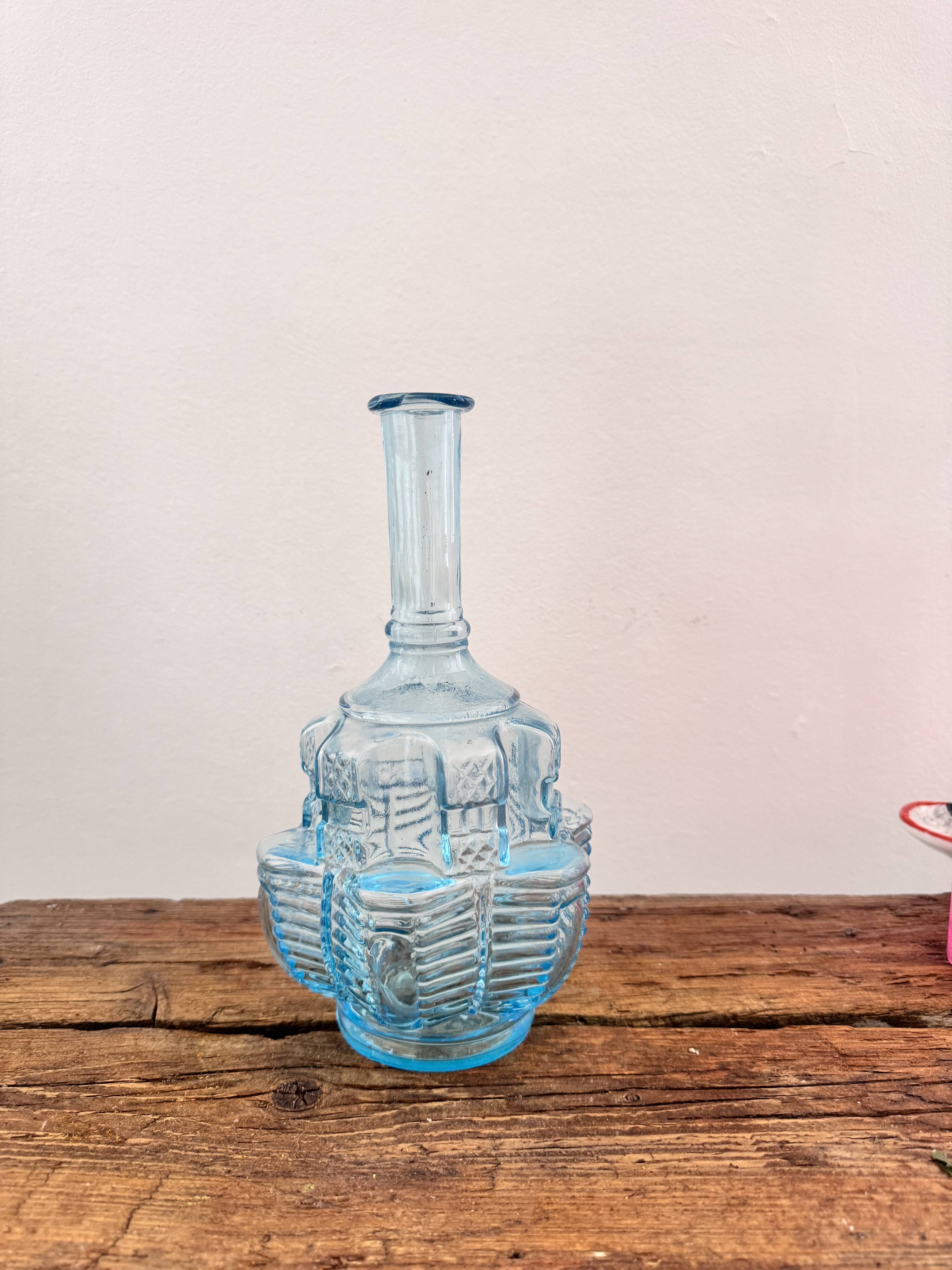 Blue glass carafe