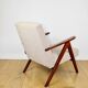 Vintage armchair B-310 VAR beige boucle dark structural wood 1970s - 2 pieces available