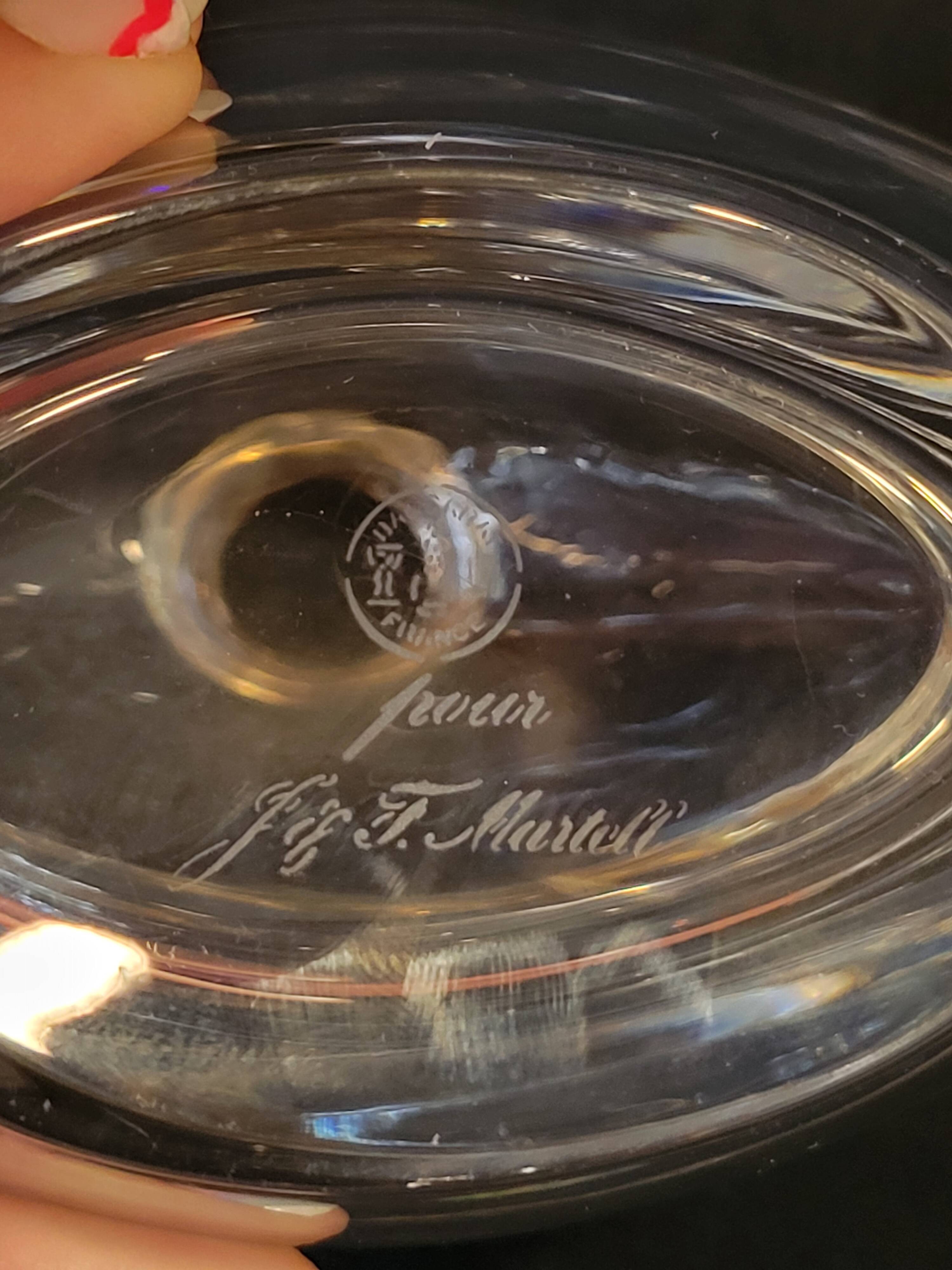 Baccarat Crystal Carafe For Cognac J&F Martell 75 Cl