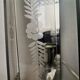 Set of 3 smoked glass and brass wall sconce lamps