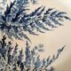 Lot 4 blue plates in opaque porcelain from Gien Fougères collection