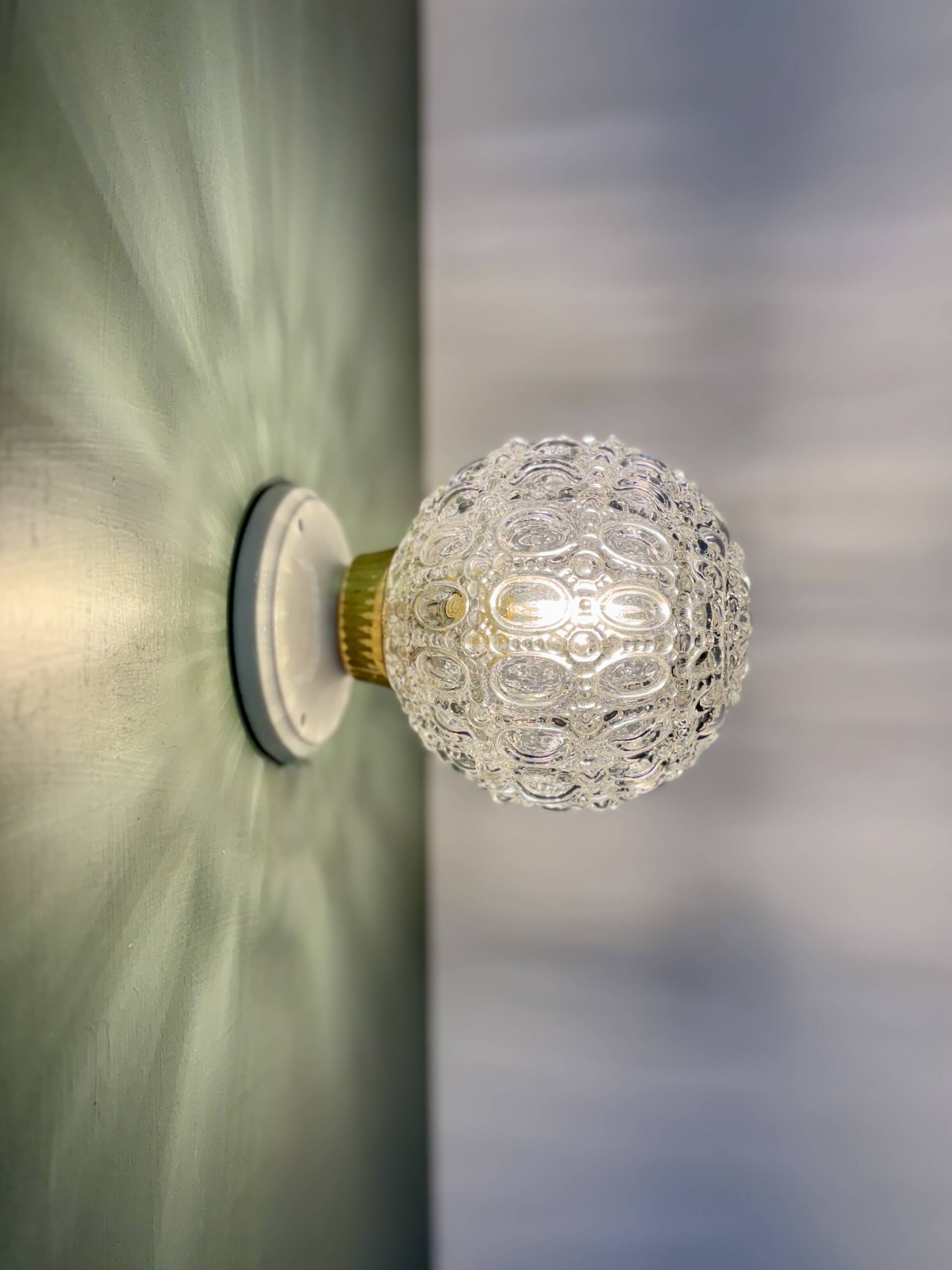 Vintage moulded glass wall or ceiling light globe