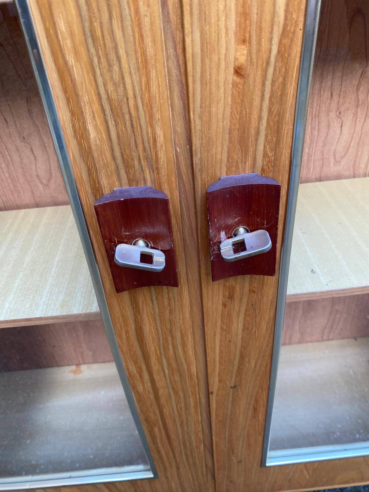 Scandinavian display cabinet, 2 sections, in oak, 1970.