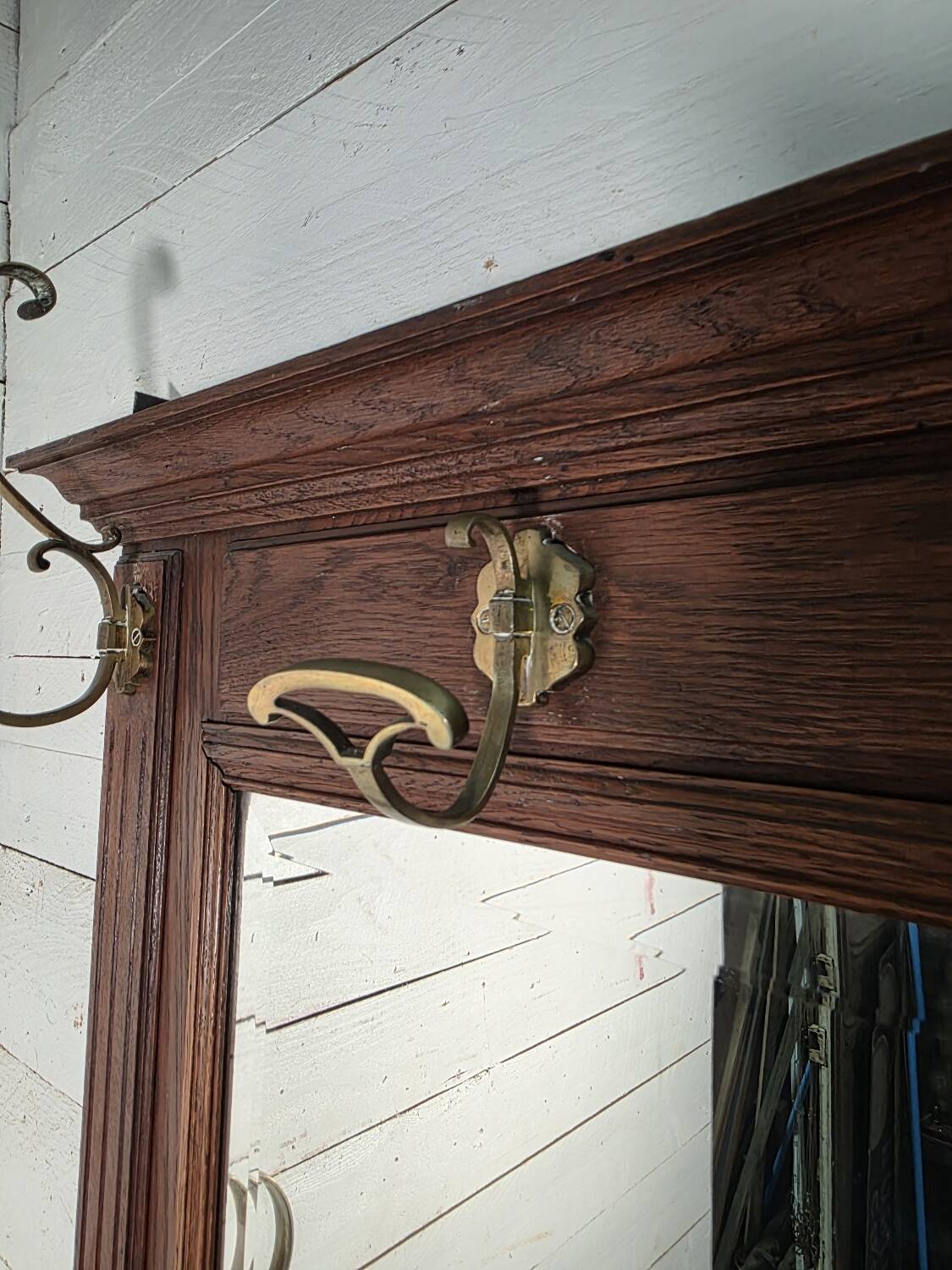Antique coat rack in solid oak