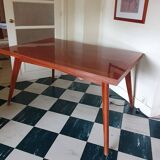 Varnished wooden table from the 1960s.
