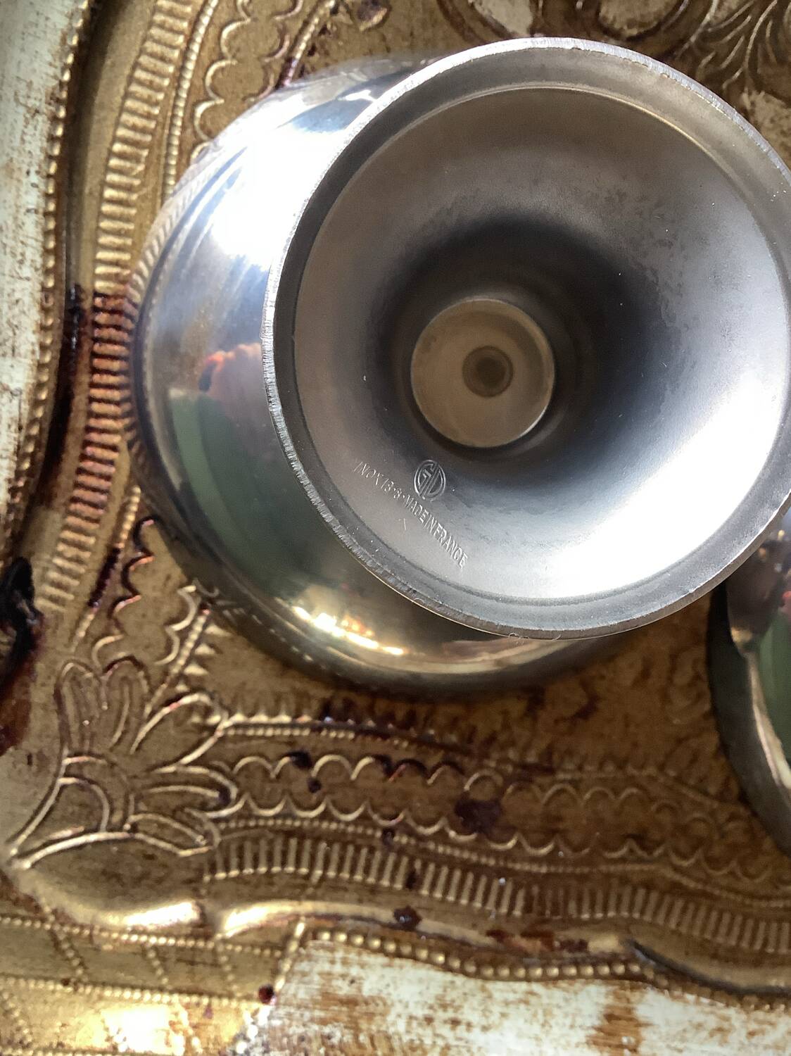 6 stainless steel cups by Guy Degrenne, 1970s