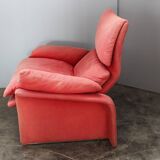 Vintage Red Velvet Armchair by Saporiti Italia, Italy