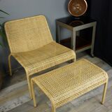 Rattan lounge warmer and matching ottoman sound