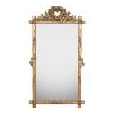 19th C Antique Faux Bois Bird's Nest Mirror