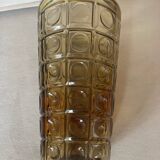 Vase art deco jaune ambre verre