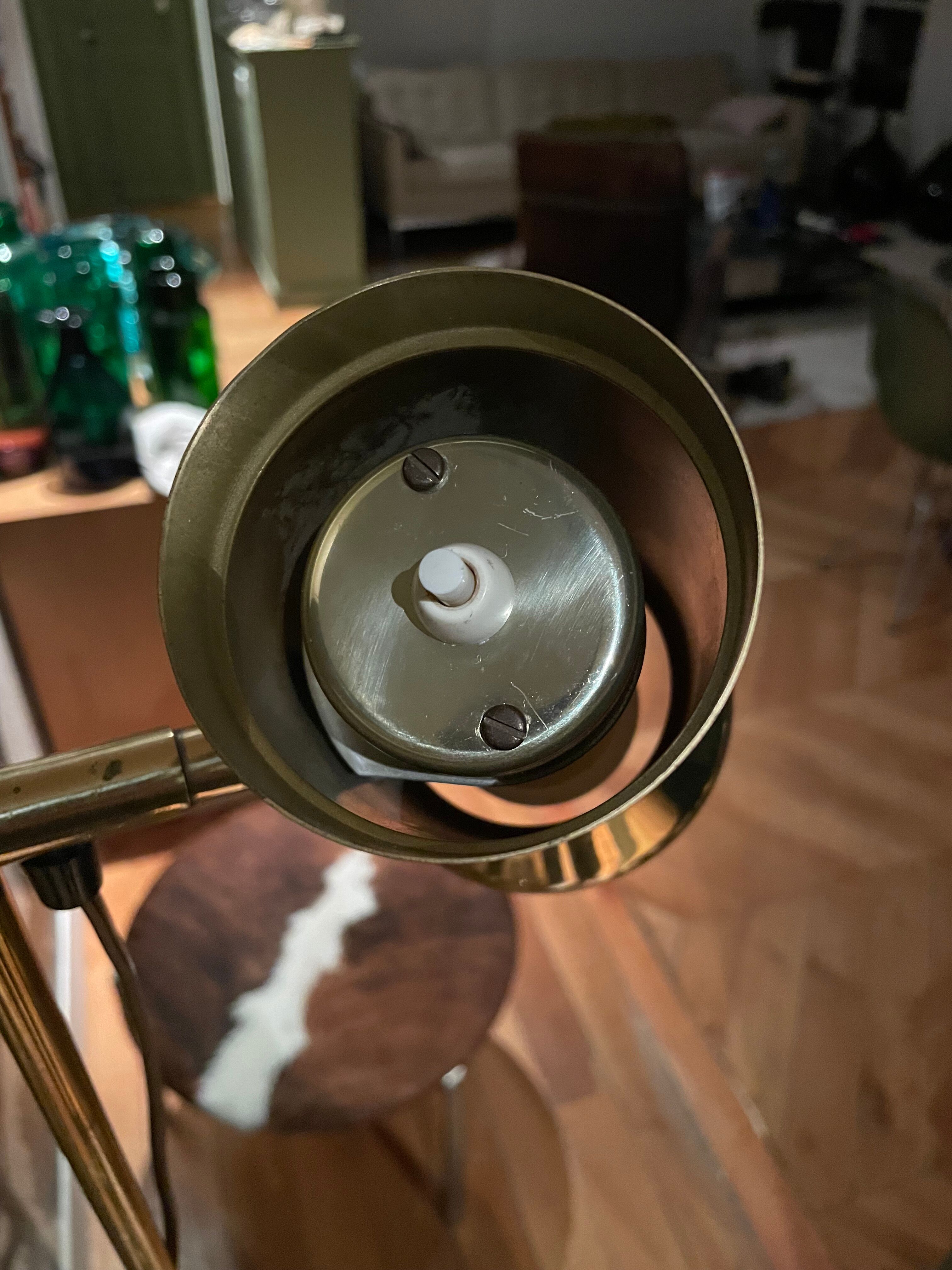 Danish reading lamp 2 height-adjustable reflectors in gold brass Frandsen