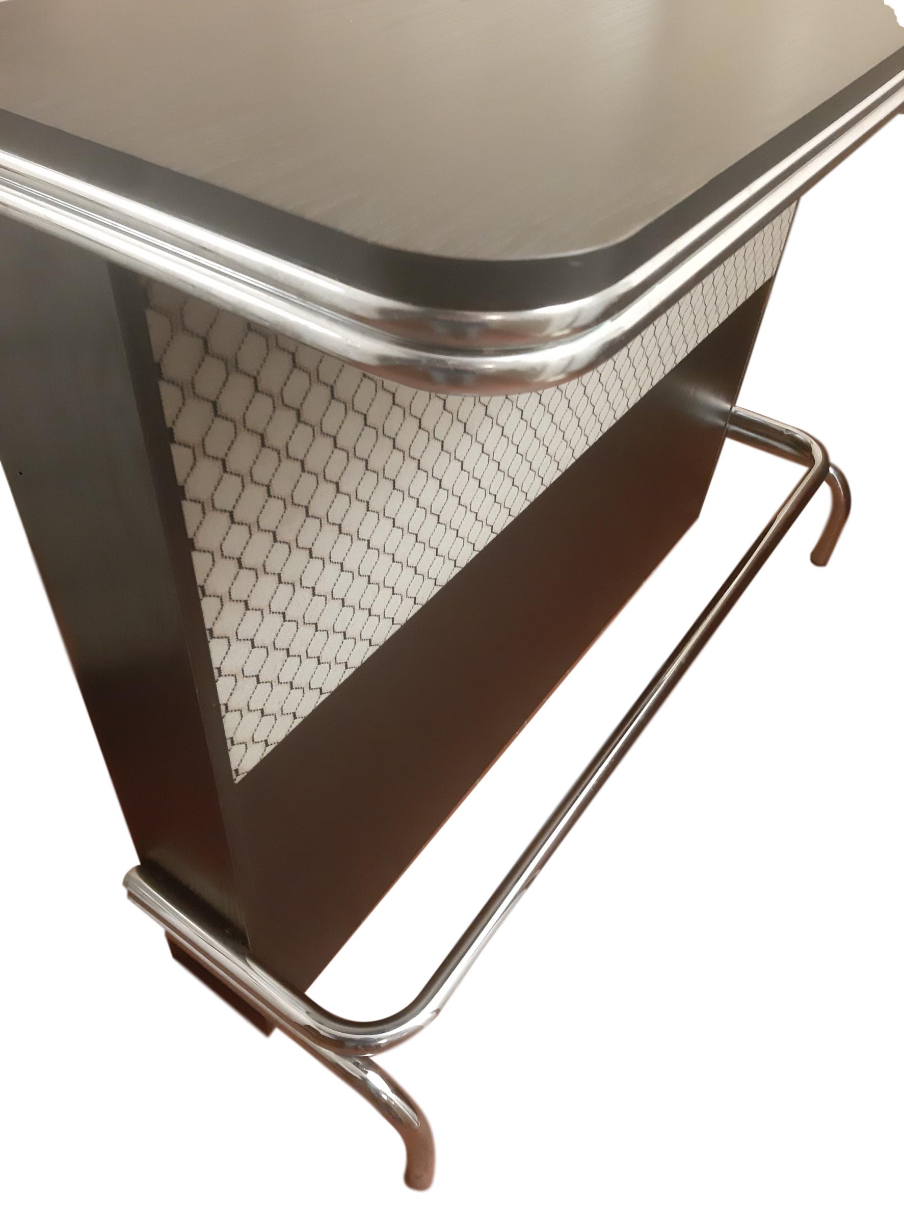 Chrome and velvet cocktail bar, 1970s