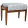 Mid-century vintage stool in white and blue linen, Edmund Homa, Europe, 1960s.