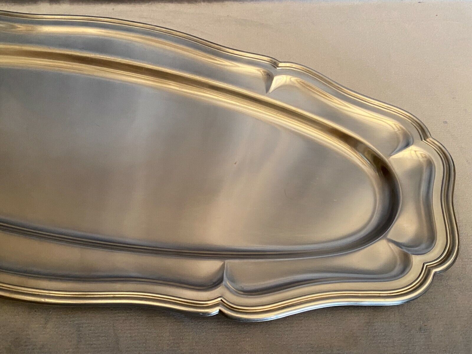 Plat à poisson inox modèle filet Louis XV 59,5 cm