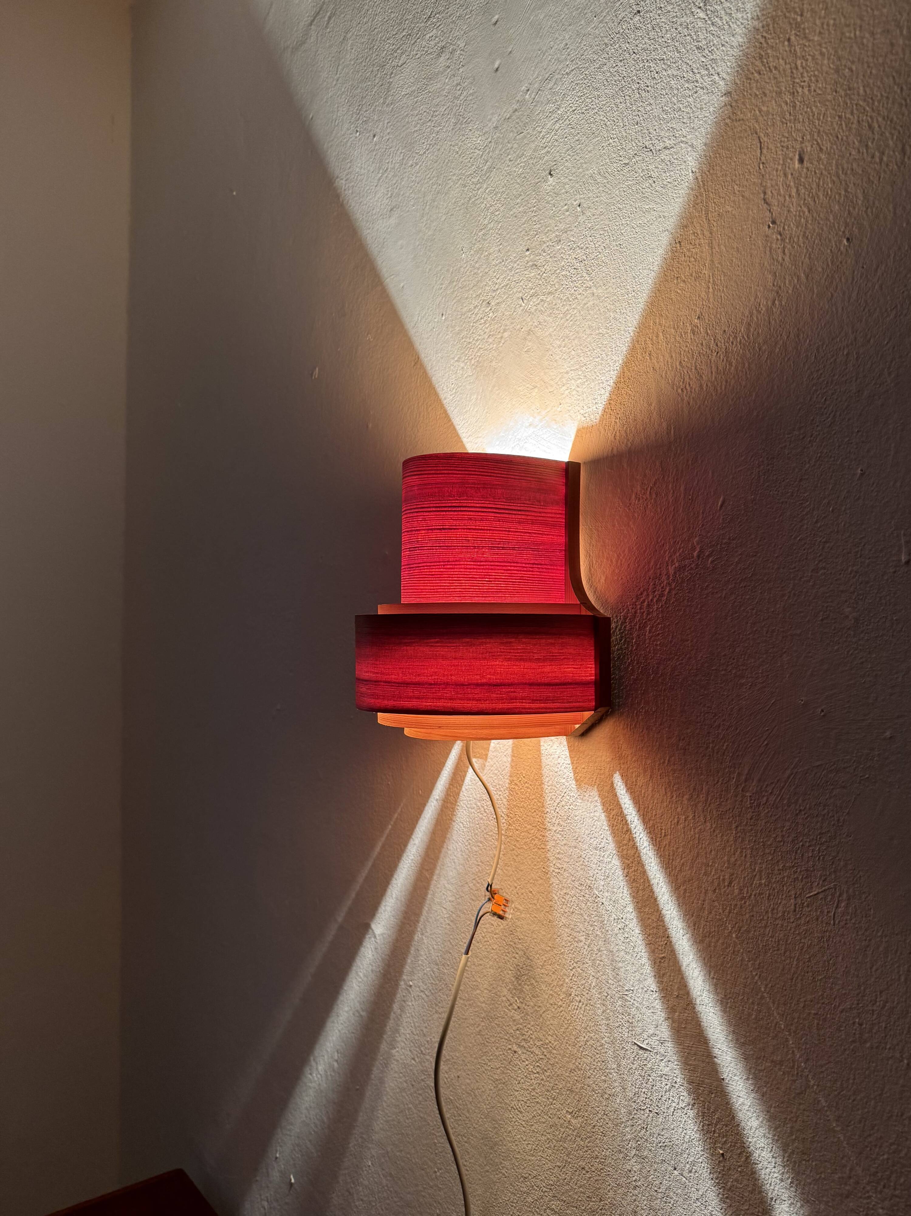 Ensemble de 2 lampes murales en bois par Hans Agne Jakobsson