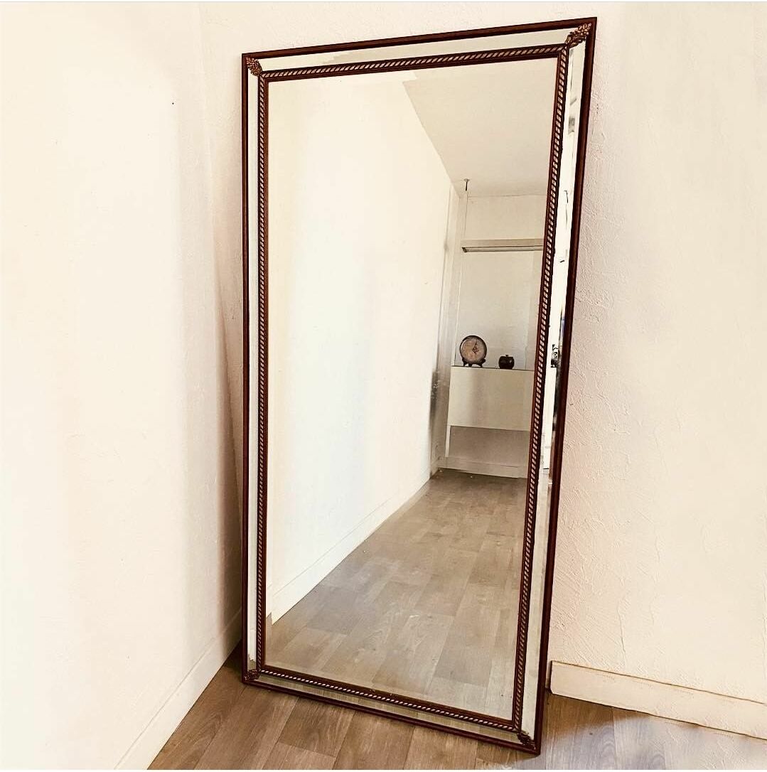 Antique mirror with parecloses 174x73cm