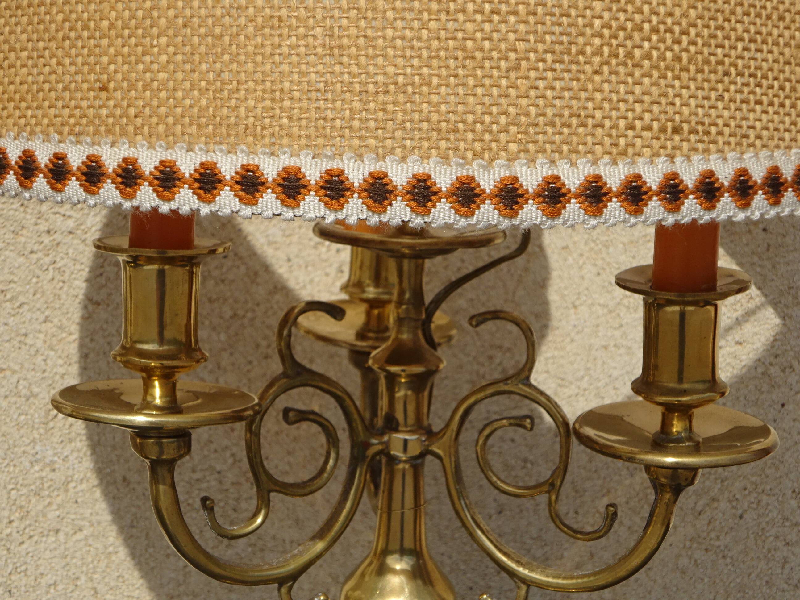 Copper candlesticks adapted as bedside lamps, the pair.
