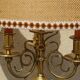 Copper candlesticks adapted as bedside lamps, the pair.