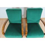 Pair of Artdeco restored armchairs by Jindrich Halabala