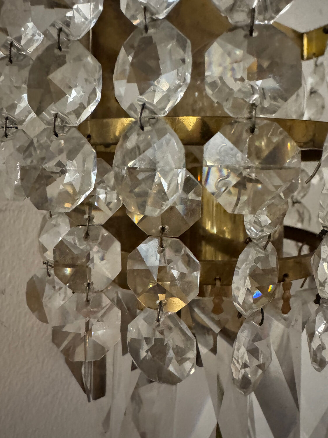 1970s brass pendant wall lights