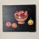 Old oil painting on canvas still life bohemian countryside decoration