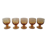Verres à pied 70's ambré