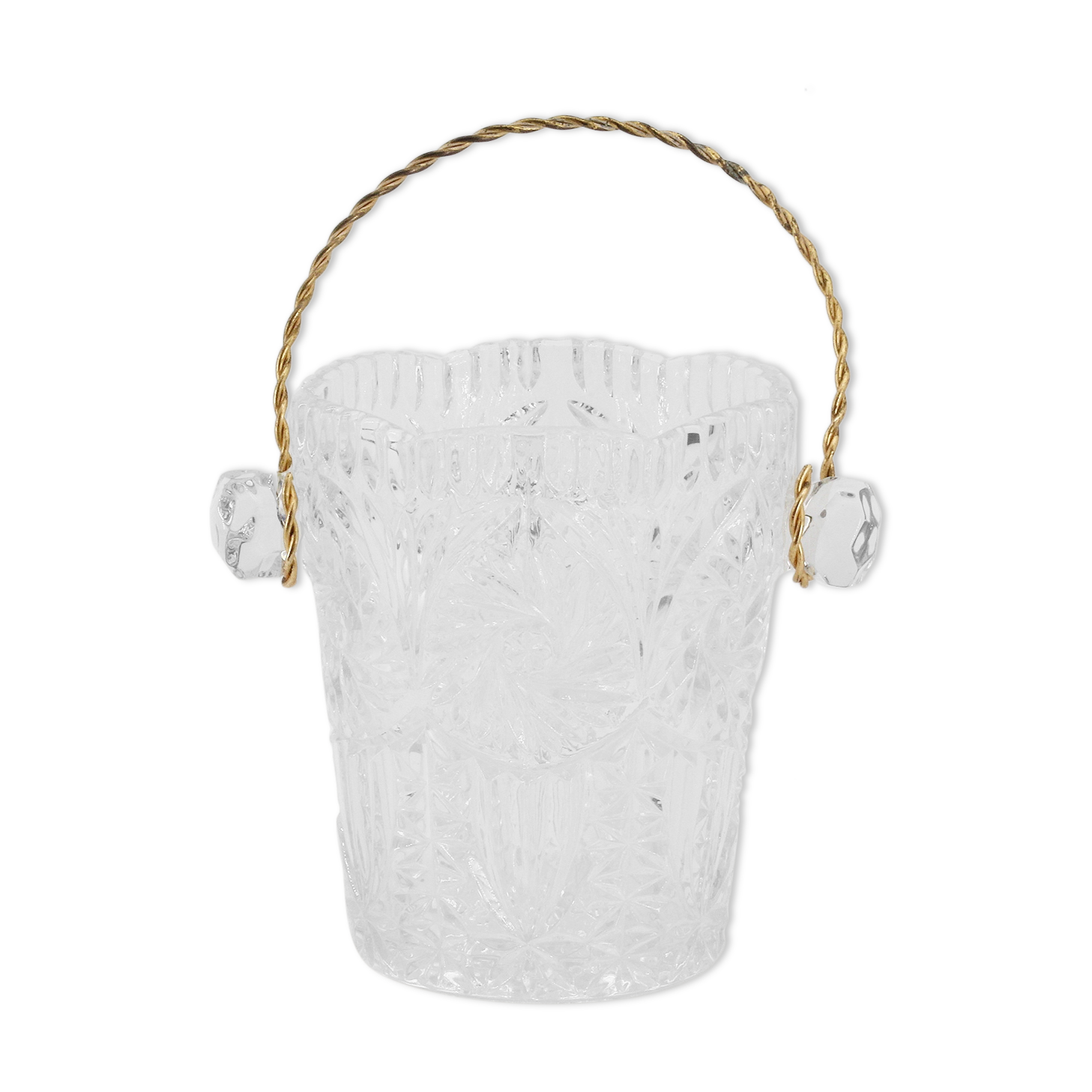 Old glass ice bucket