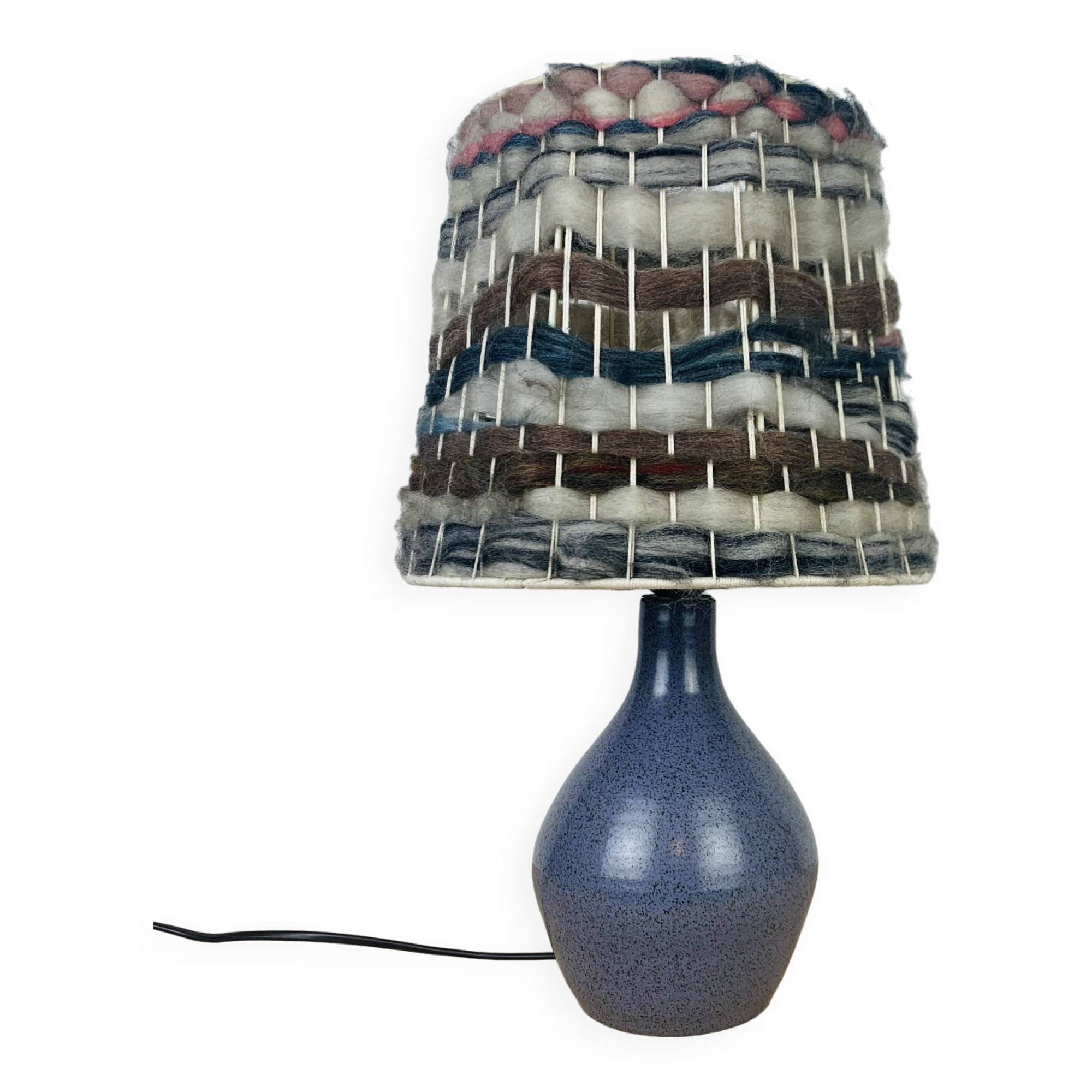 Karoly Balogh ceramic lamp in Dreux, wool lampshade
