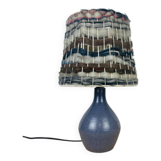 Lampe céramique Karoly Balogh à Dreux, abat jour laine