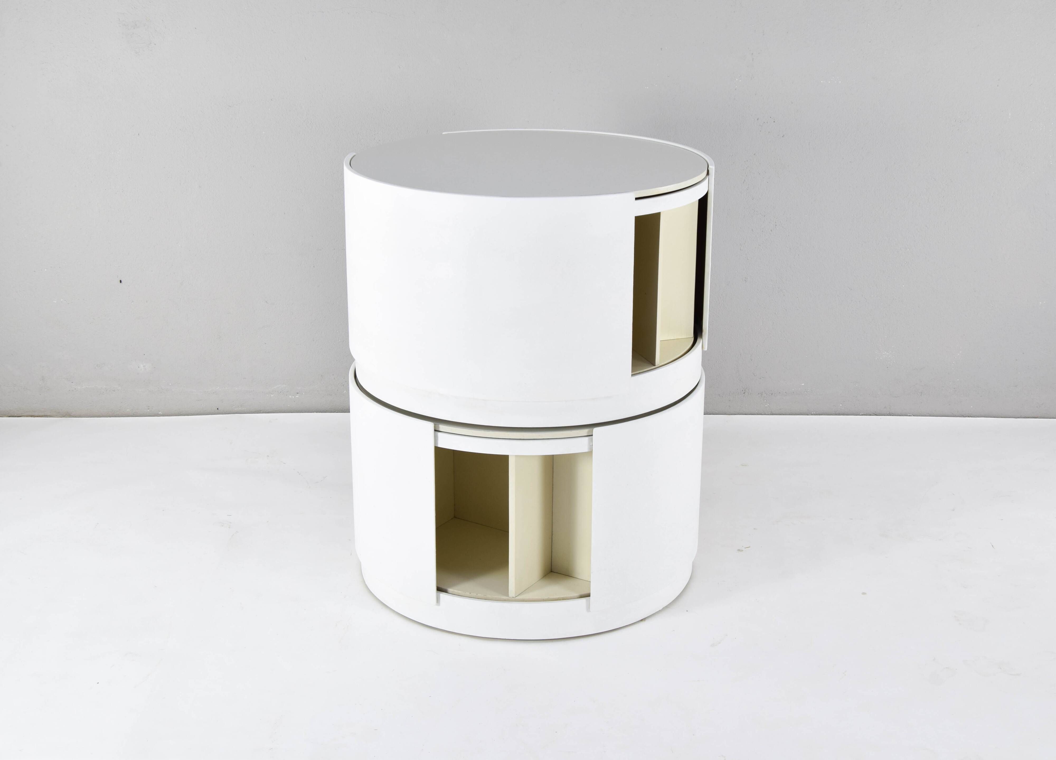 Set of Two Eugenio Gerli Tavolino container girevole T128 Revolver Italy 1969