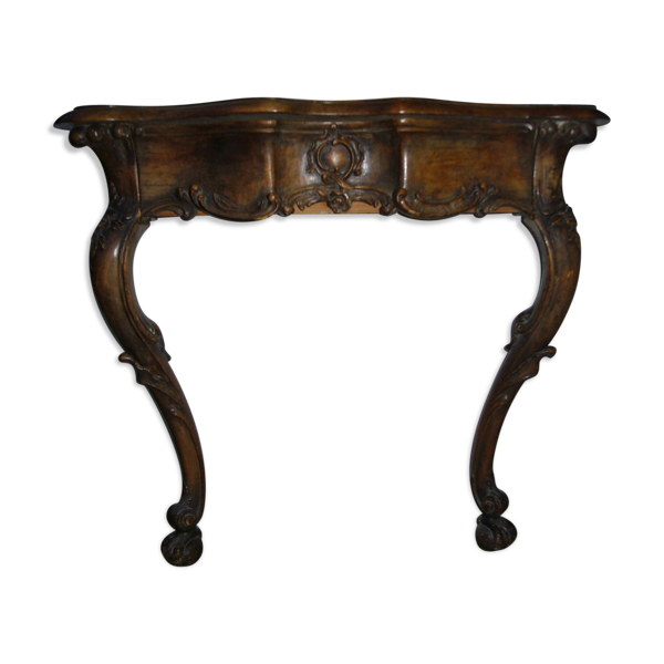 Console en noyer style Louis XV XIXème siècle
