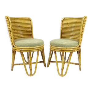 Ensemble de 2 chaises en bambou
