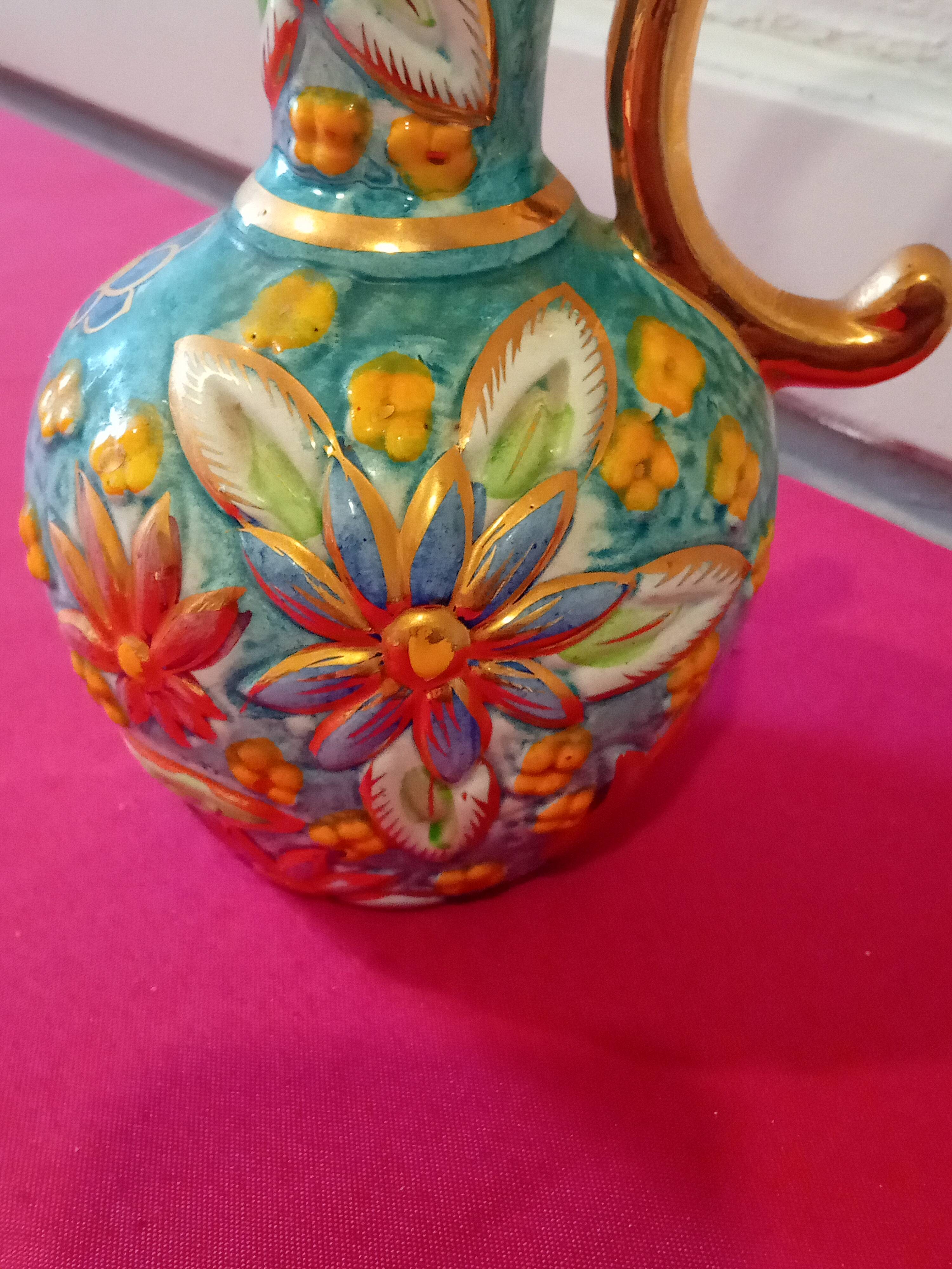 Vase/Pitcher in Belgian ceramic, signed H. Bequet