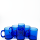 Set of 6 vintage cobalt blue glass coffee cups/mugs