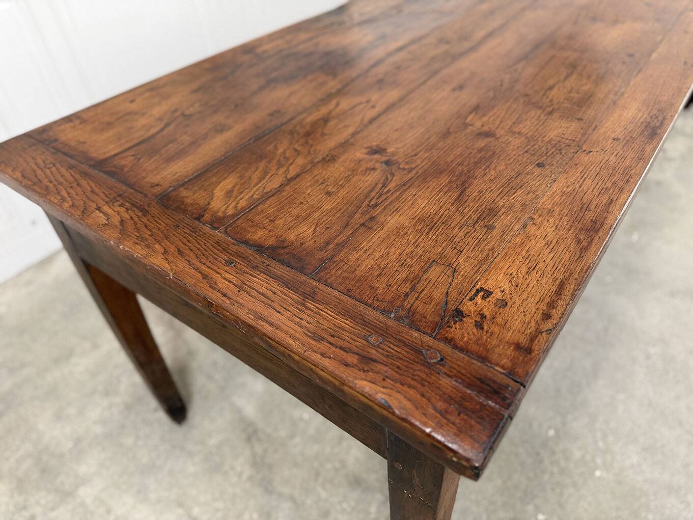19th-century solid oak dining table