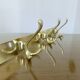 Large wall-mounted coat rack in gold aluminum, 60s-70s