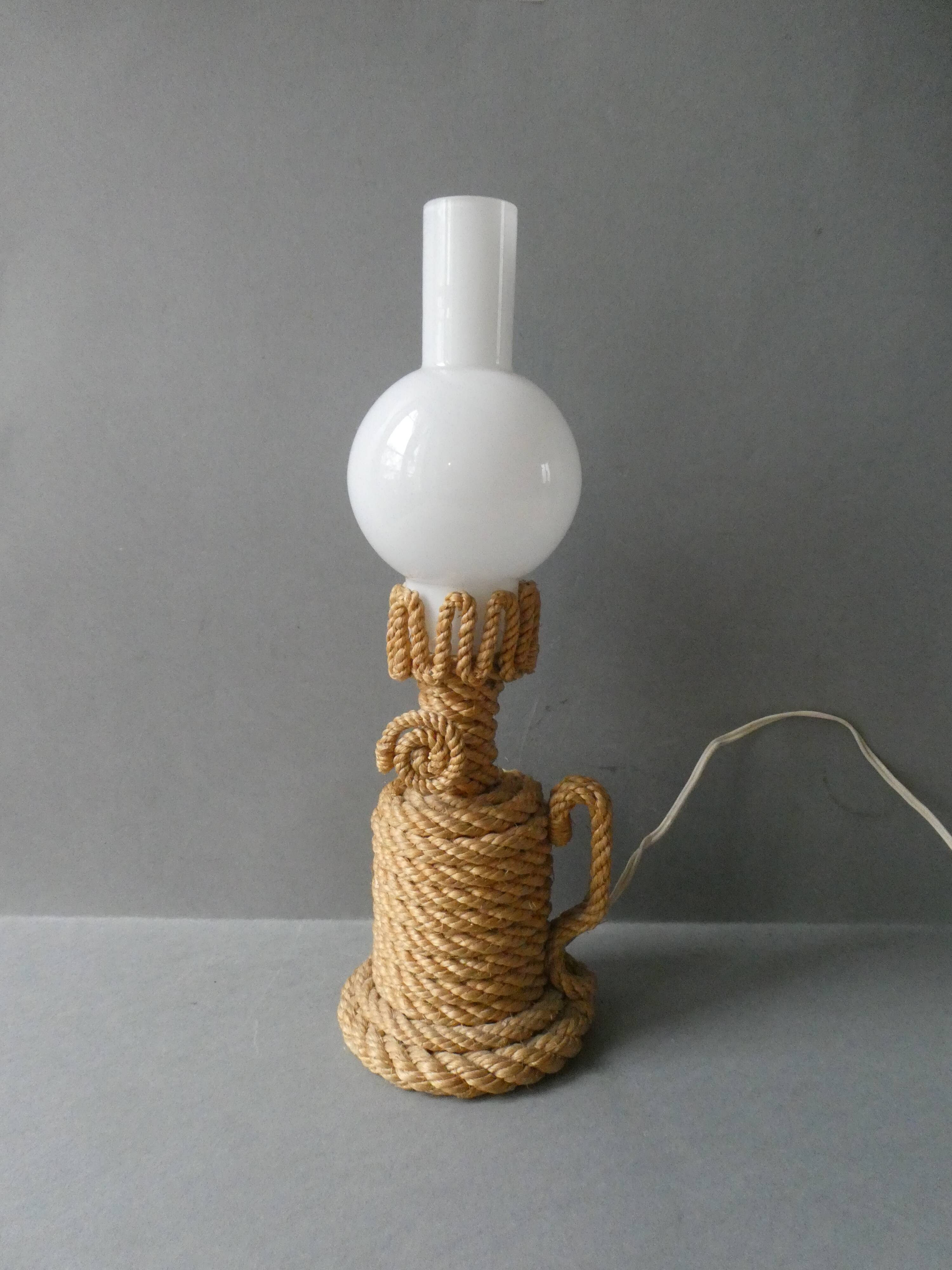 Rope and opaline lamp from the 60s