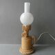 Lampe en corde et opaline, années 60