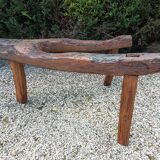 Brutalist wooden bench