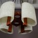 Chandelier vintage 1960 teak Scandinavian design