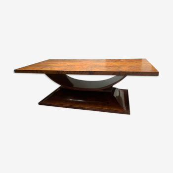 Coffee table in elm magnifying glass tray and footing