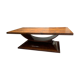 Table basse en loupe d'orme plateau et piètement